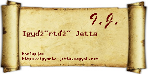 Igyártó Jetta névjegykártya